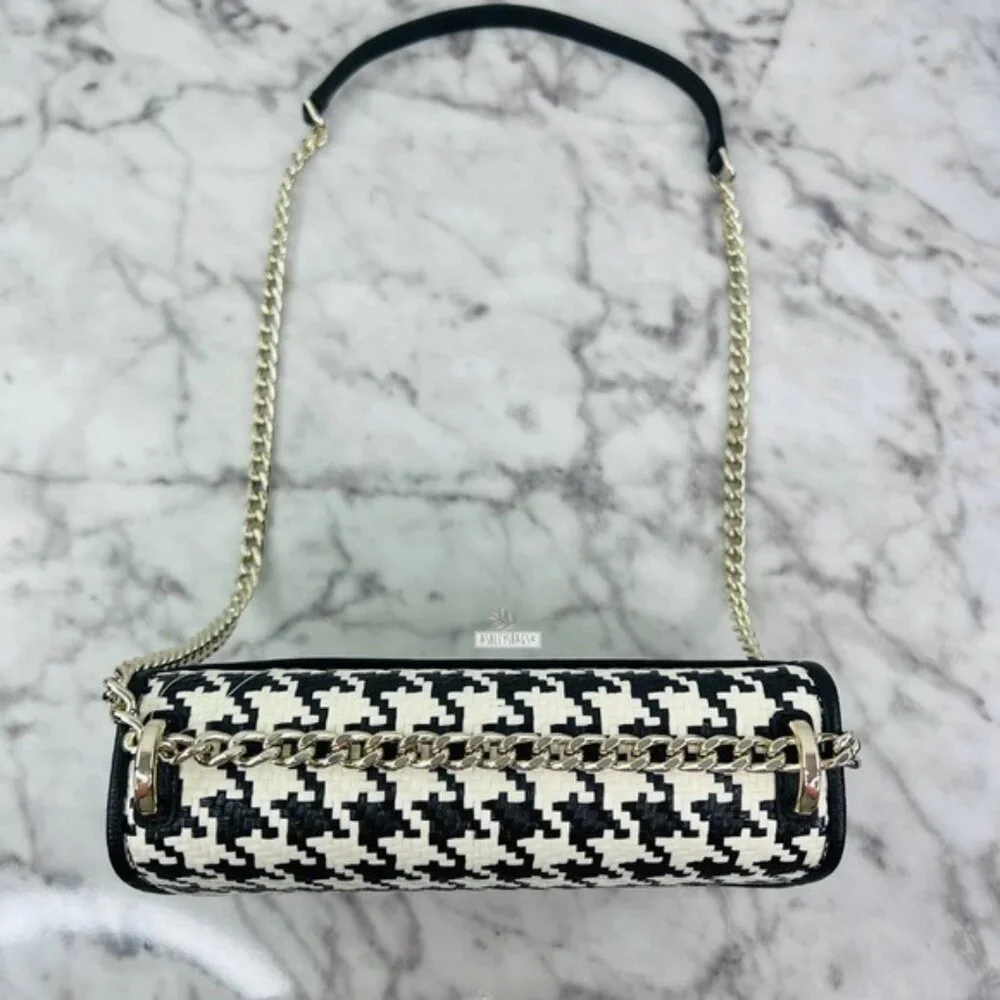Kate Spade Woven Remi Flap Chain Crossbody Shoulder Bag In Houndstooth - Picture 3 of 12